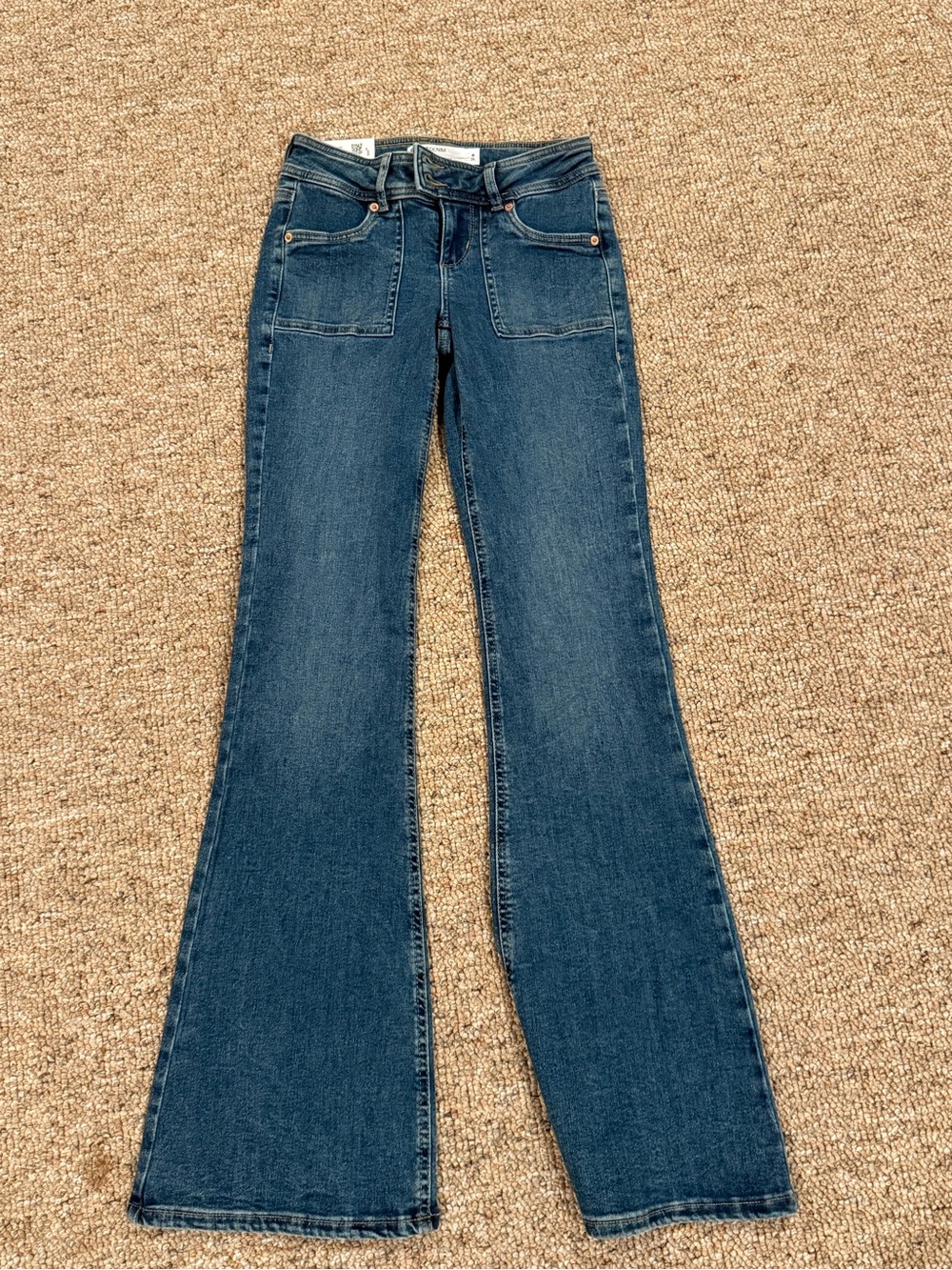 Low-Rise Denim Flare Jeans